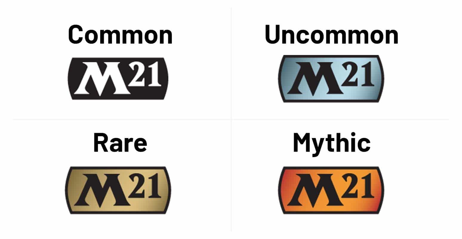 image of all 4 types of rarity symbol